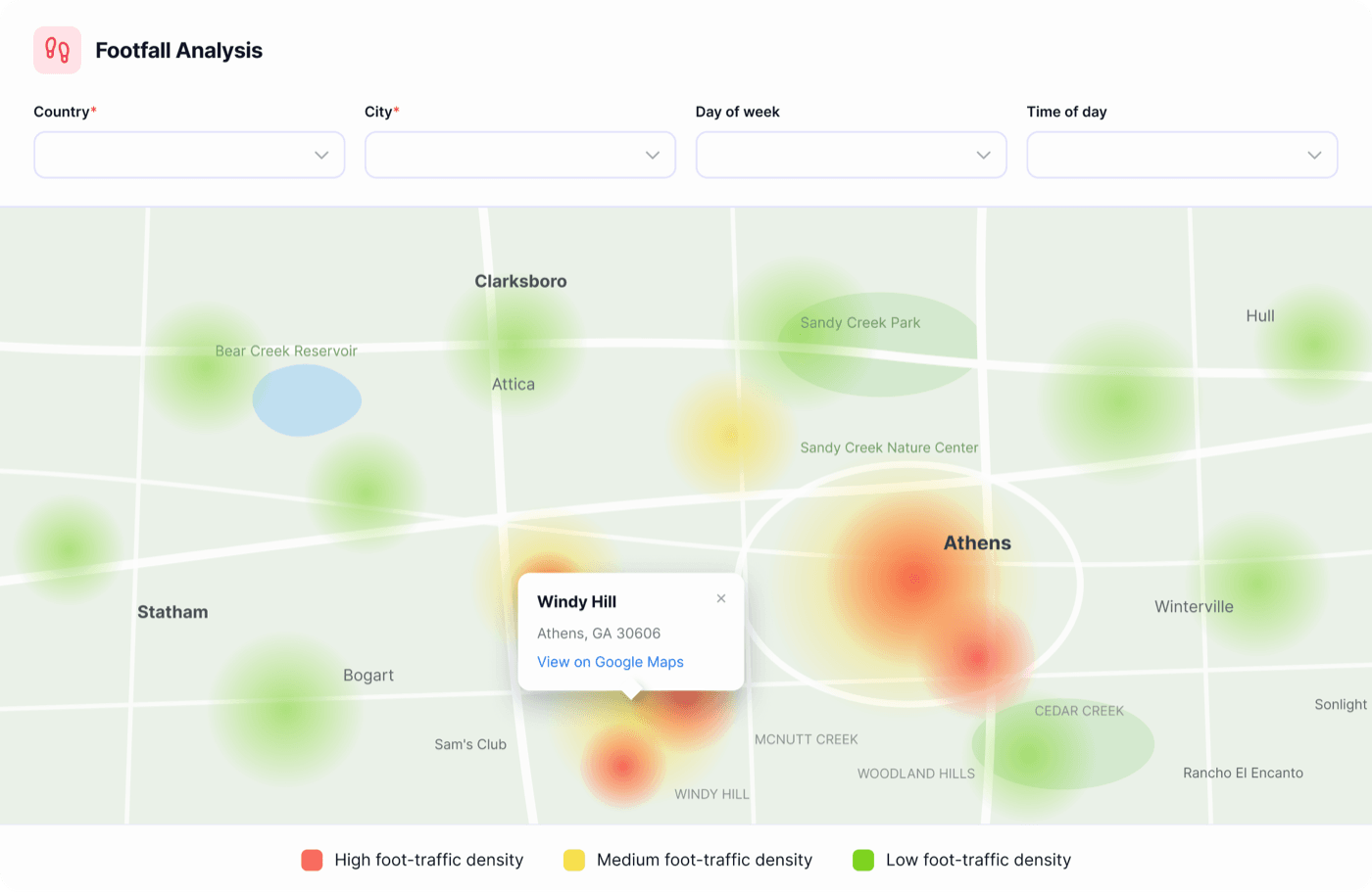 Footfall analysis heatmap in Oppizi OS