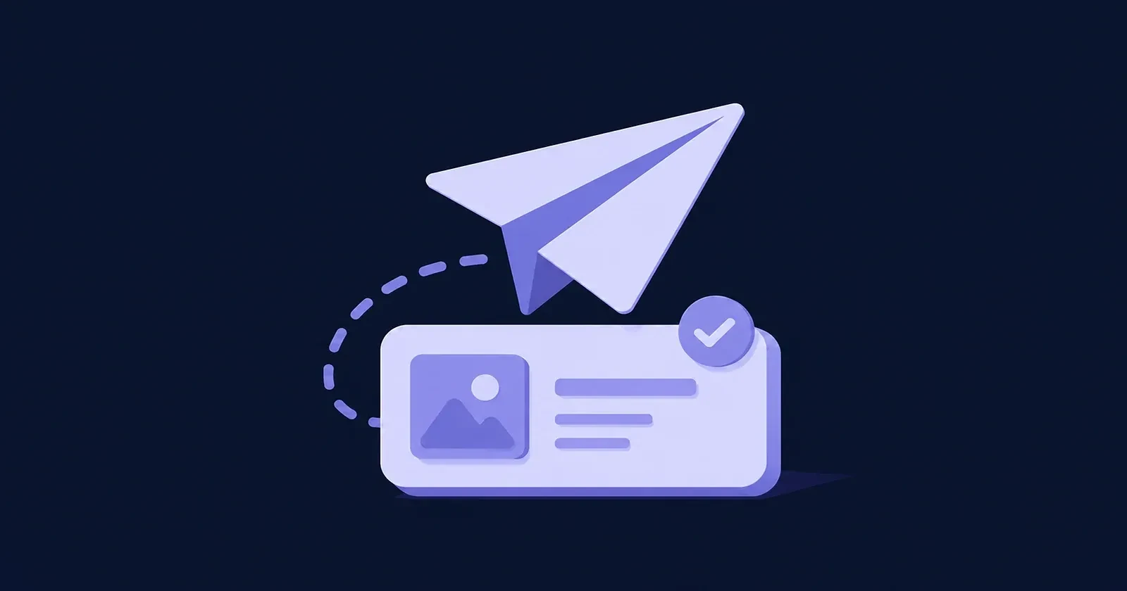 Illustration of an automated message being sent to a customer contact card