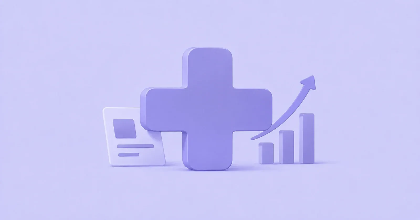 Illustration of a rising growth chart with a plus sign representing business growth