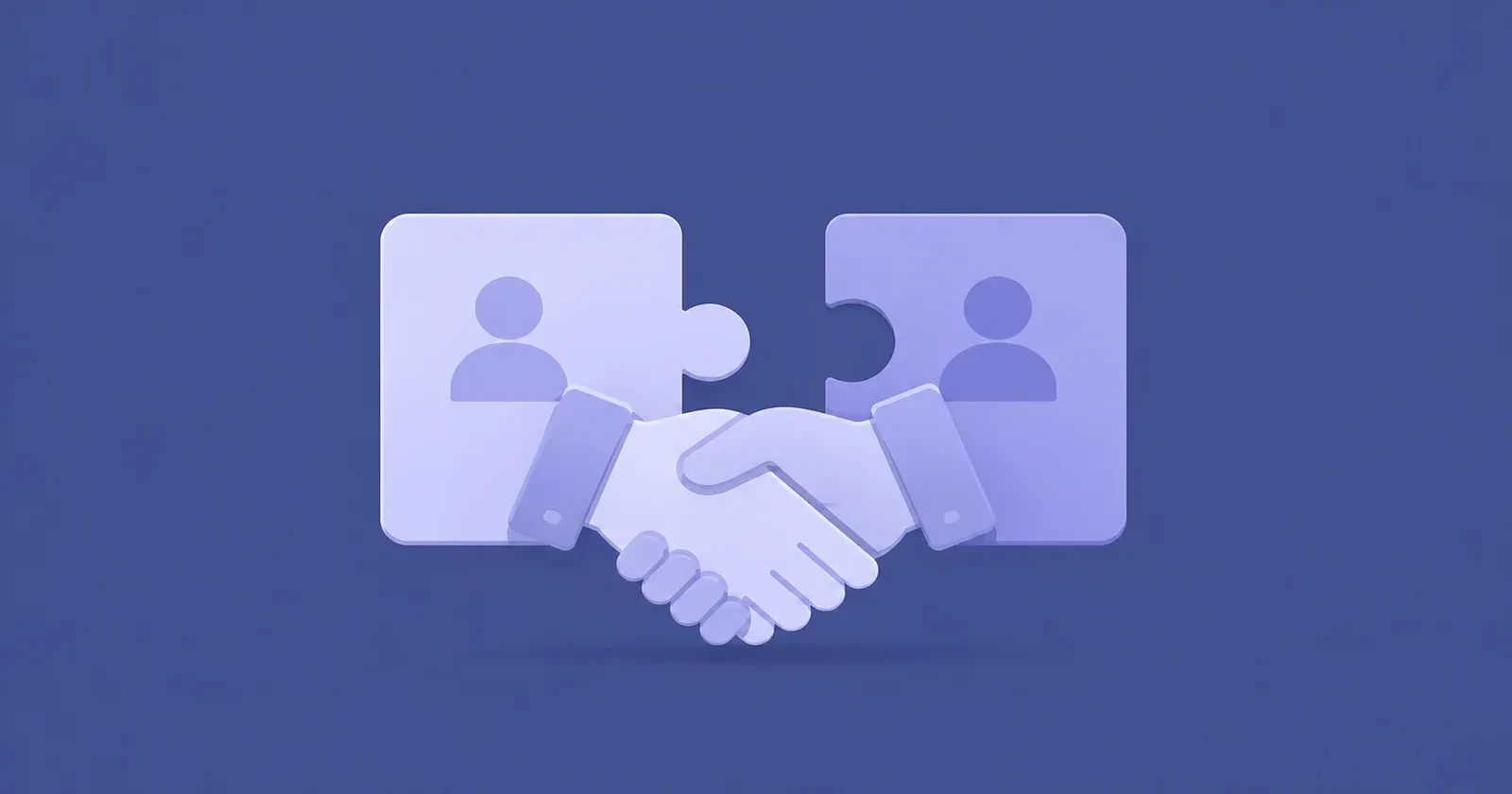 Illustration of two people shaking hands representing choosing the right marketing partners