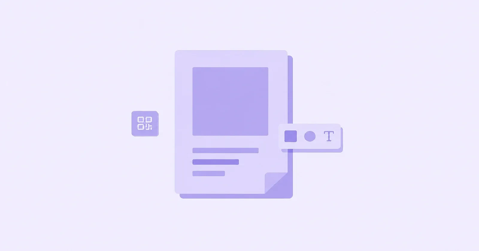 Illustration of a direct mail postcard design with a QR code in a creative studio