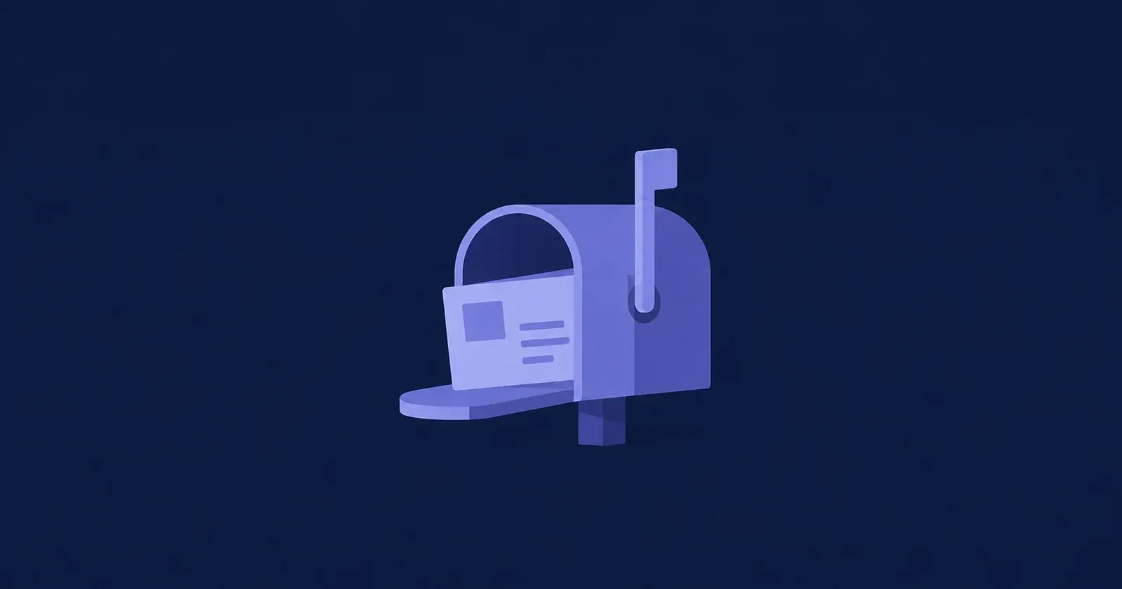 Illustration of a residential mailbox with its flag up for direct mail