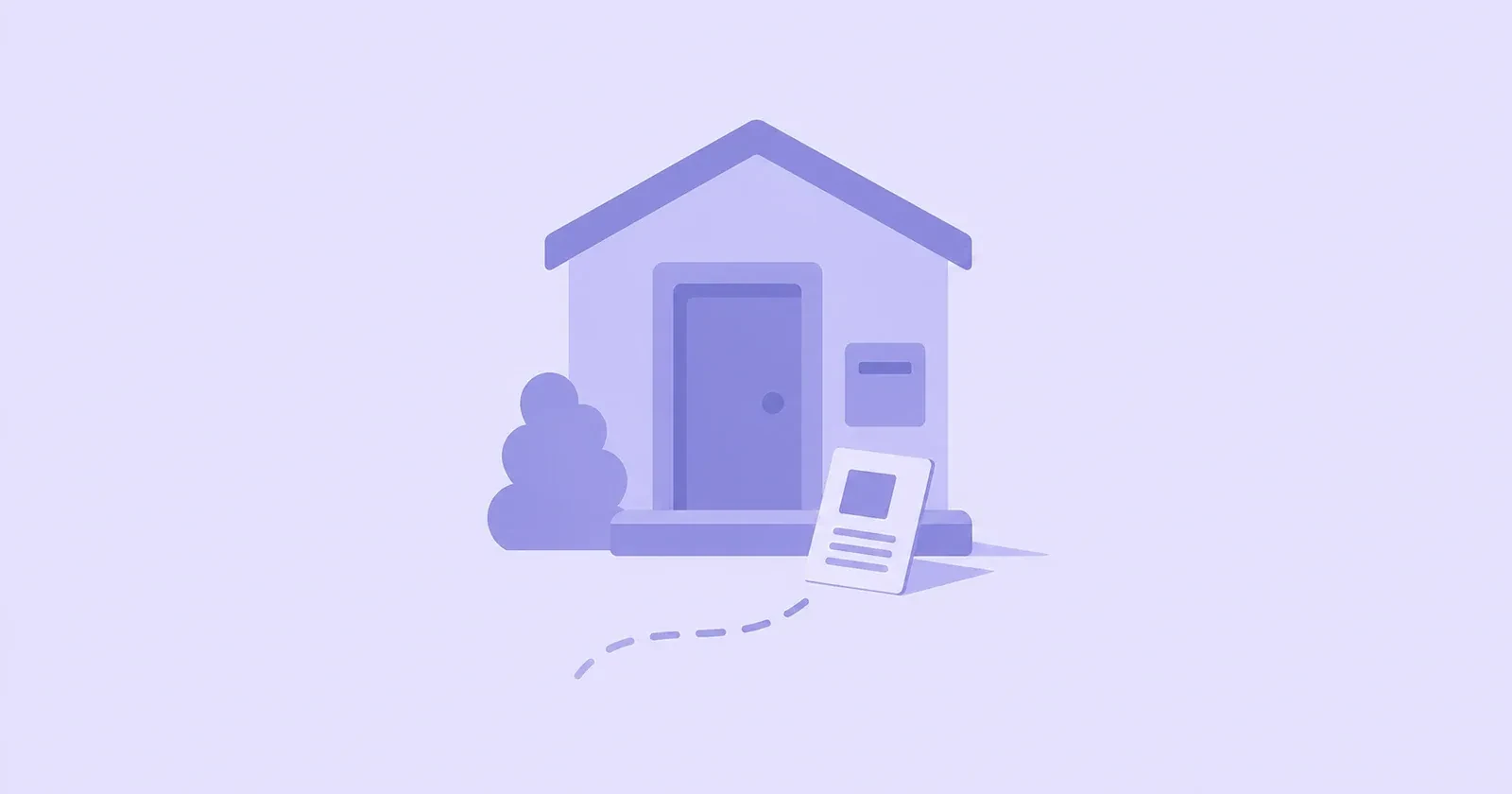Illustration of a flyer delivered to a home for door-to-door flyering
