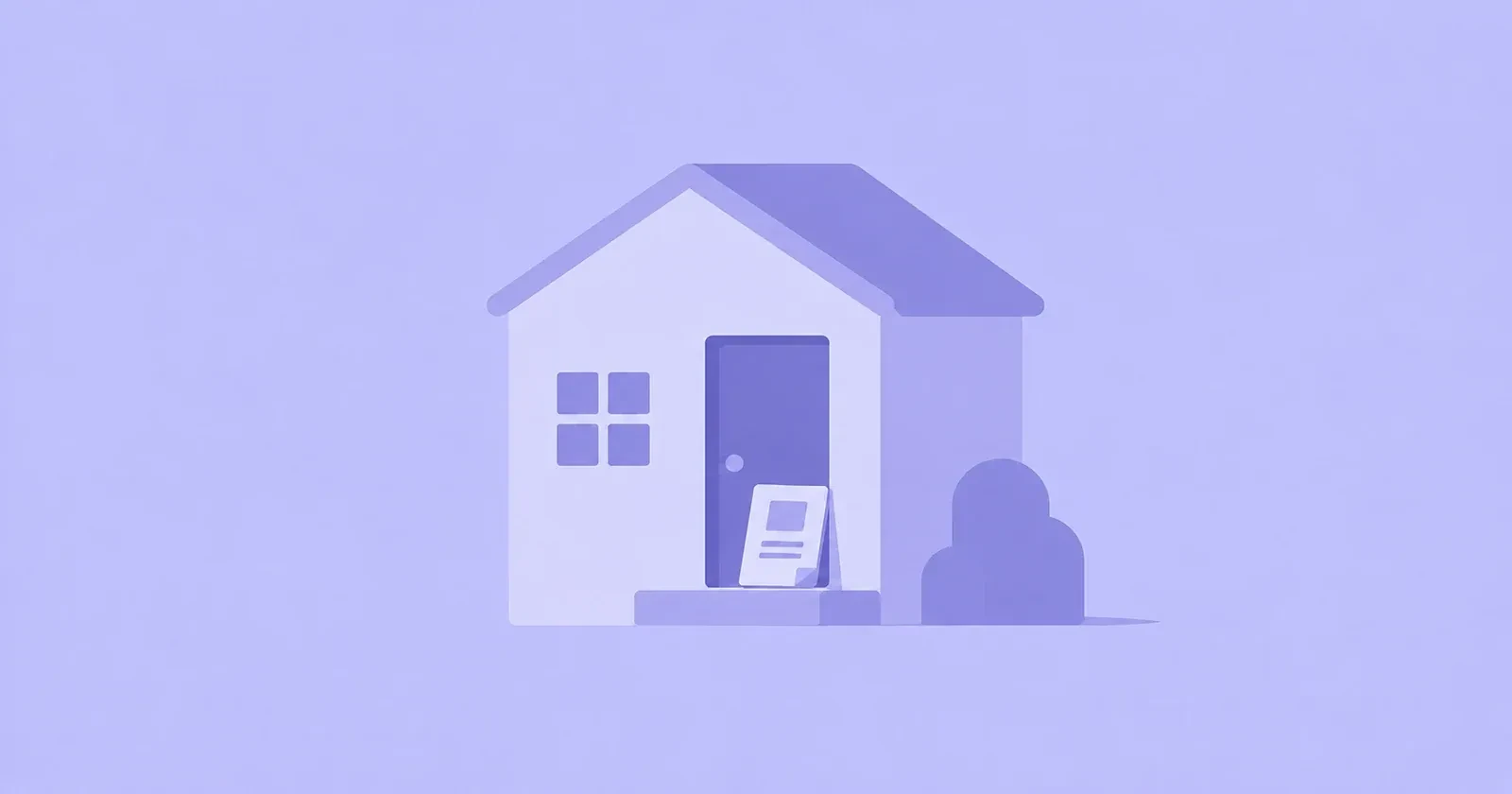 Illustration of a house front door for door-to-door marketing