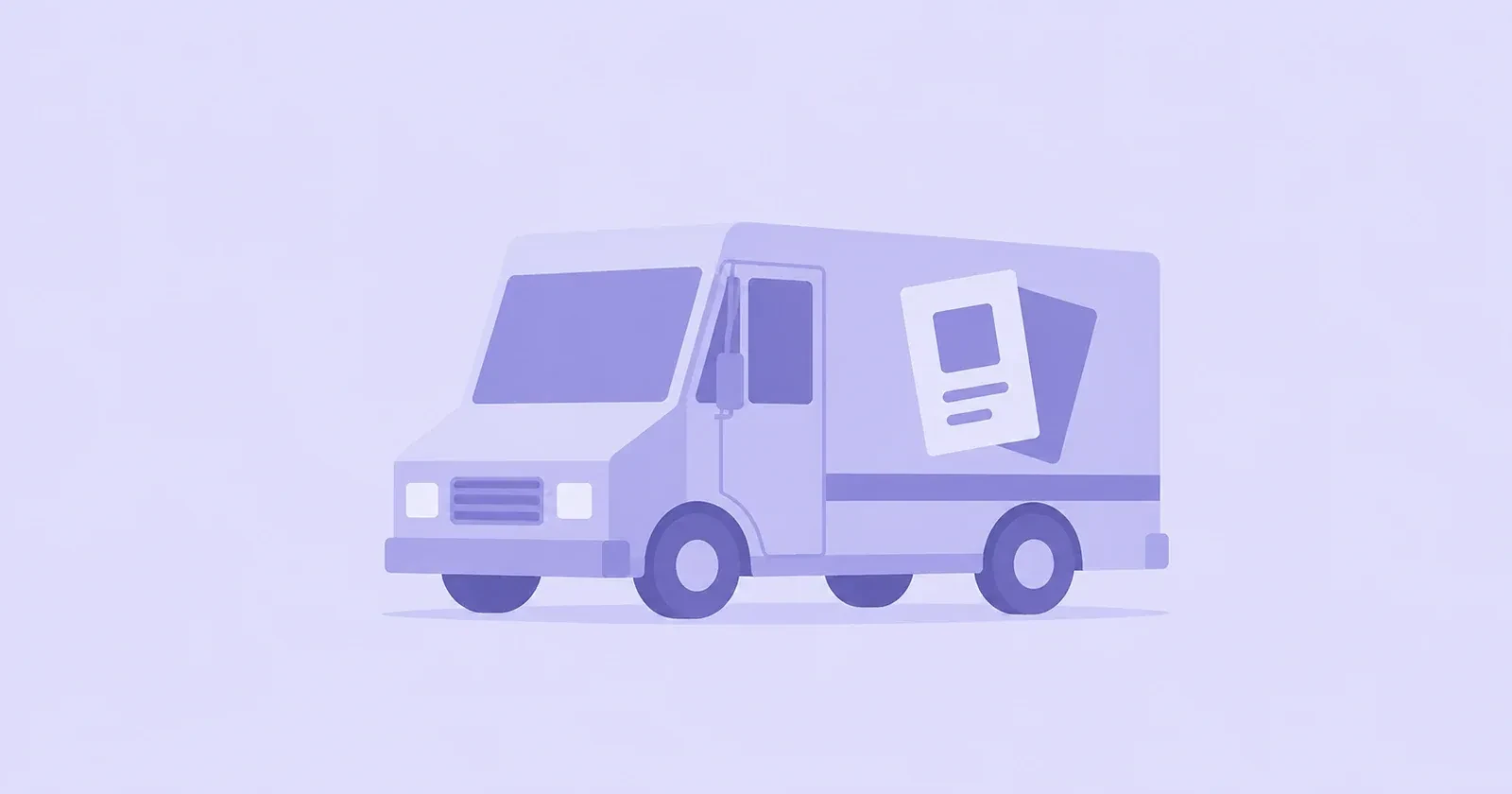 Illustration of a mail delivery truck for Every Door Direct Mail