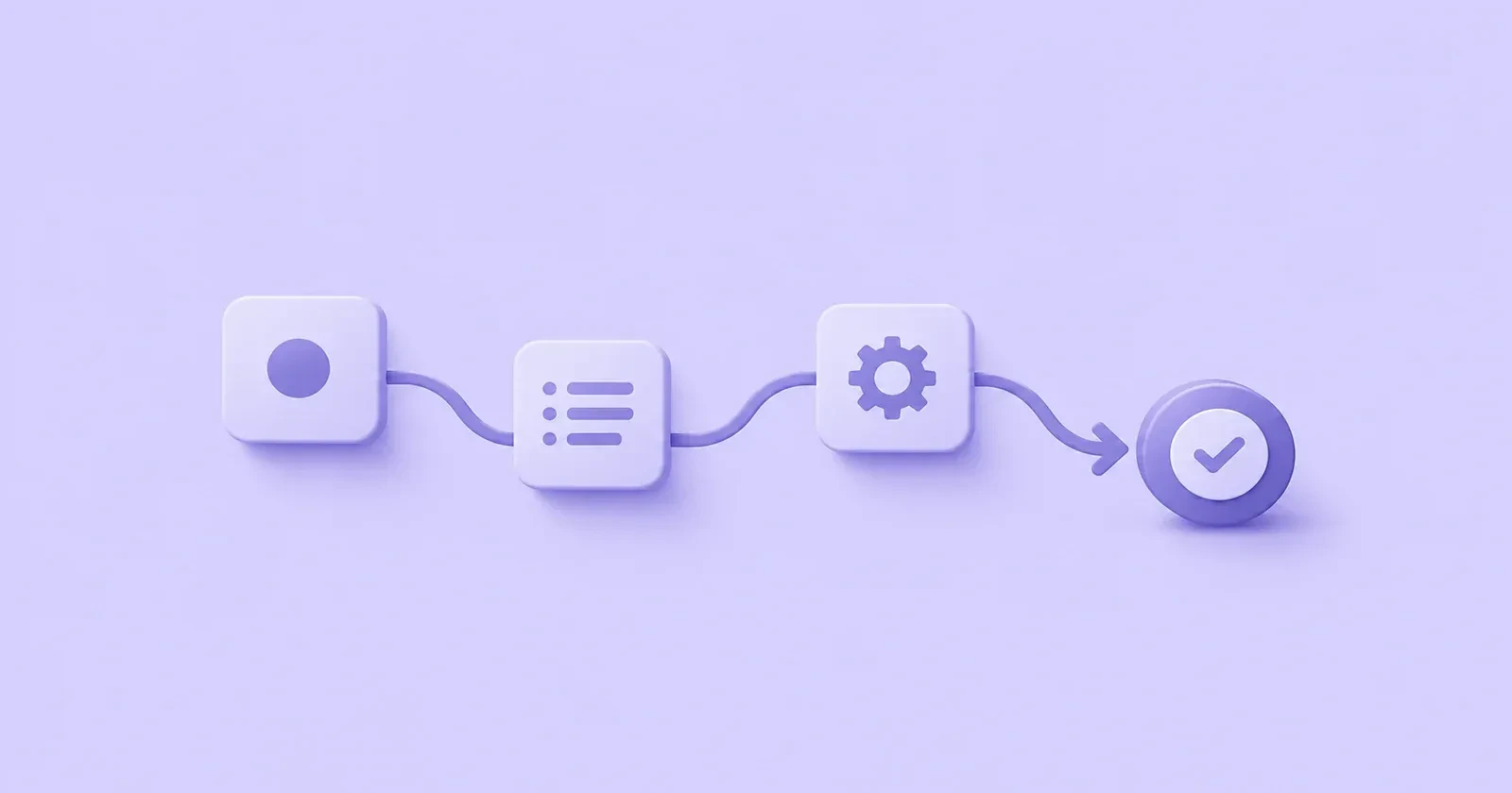 Illustration of an end-to-end automated campaign workflow with a checkmark