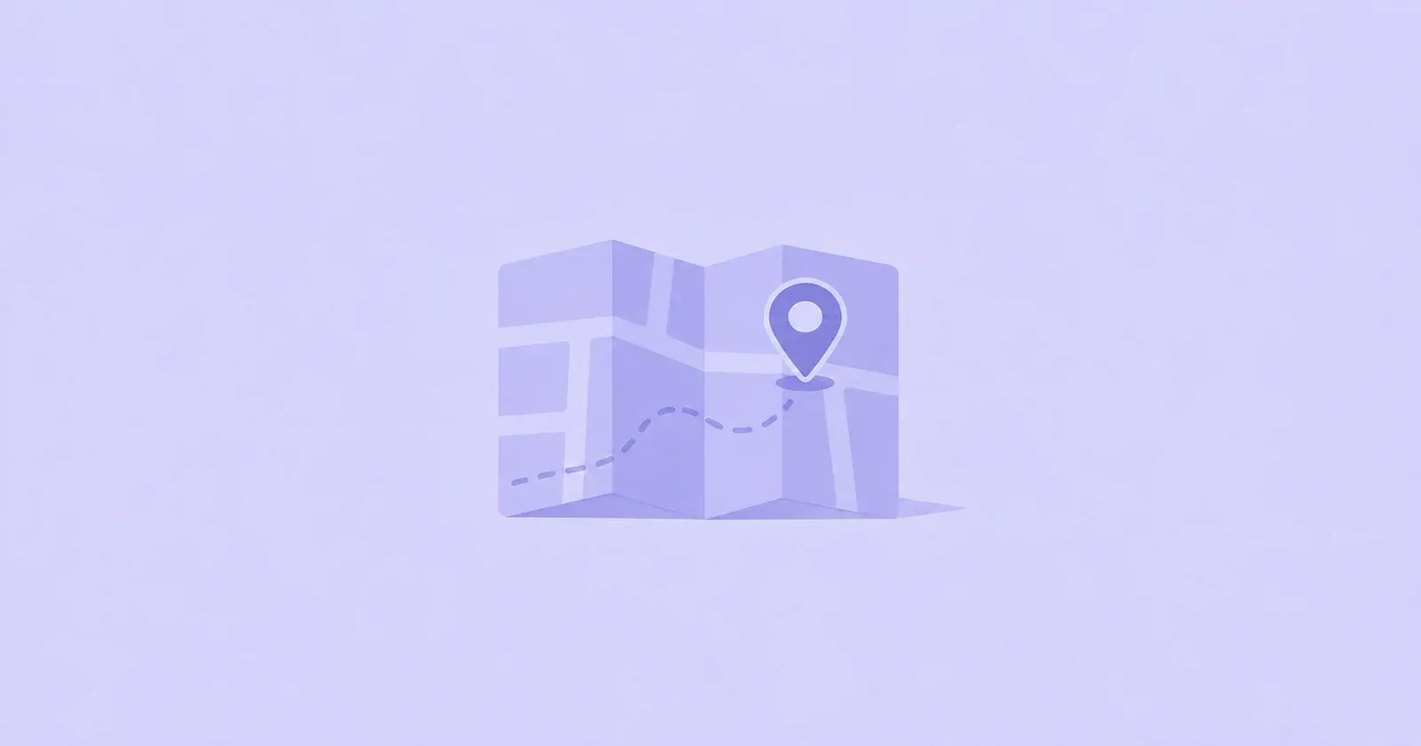 Illustration of a folded map with a location pin