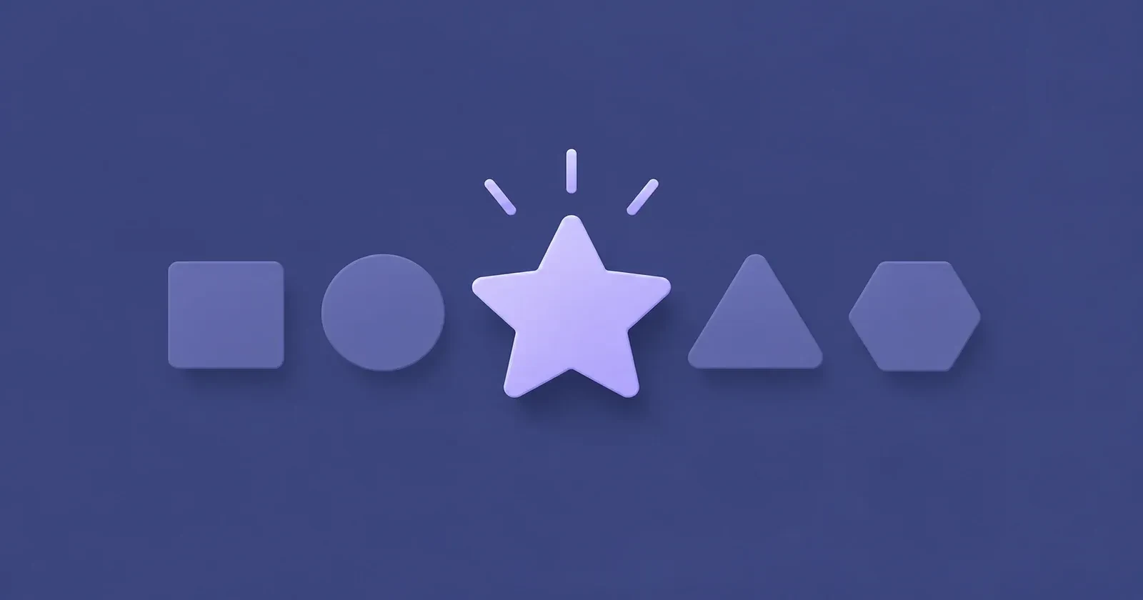 Illustration of a row of shapes with one highlighted star representing market differentiation