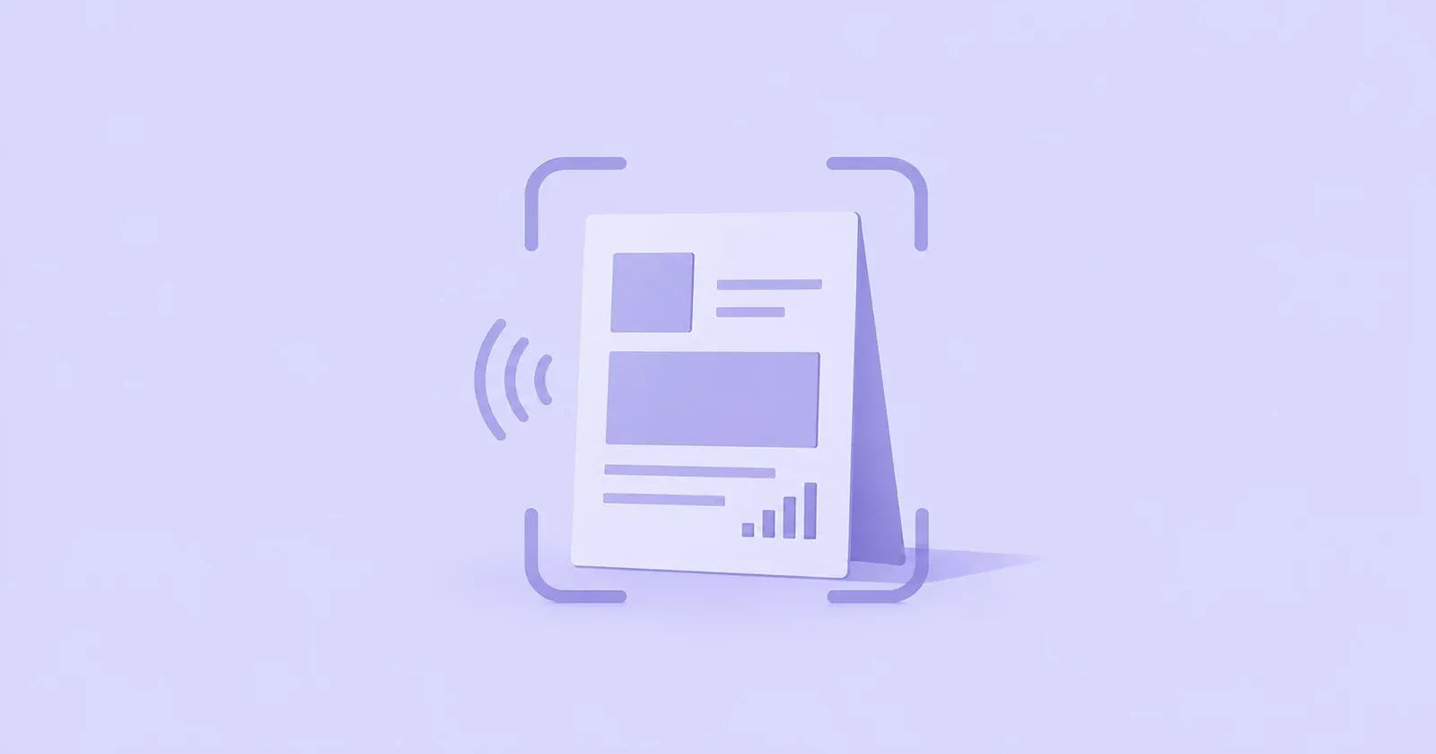 Illustration of a printed piece being scanned representing running offline marketing like digital