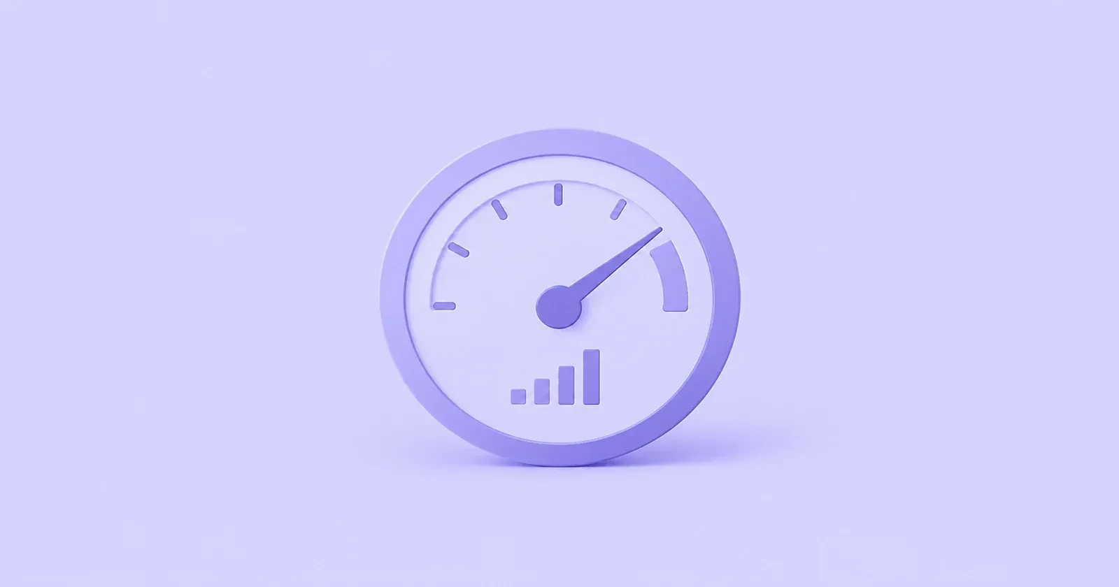 Illustration of a speedometer gauge with a bar chart showing clear performance visibility