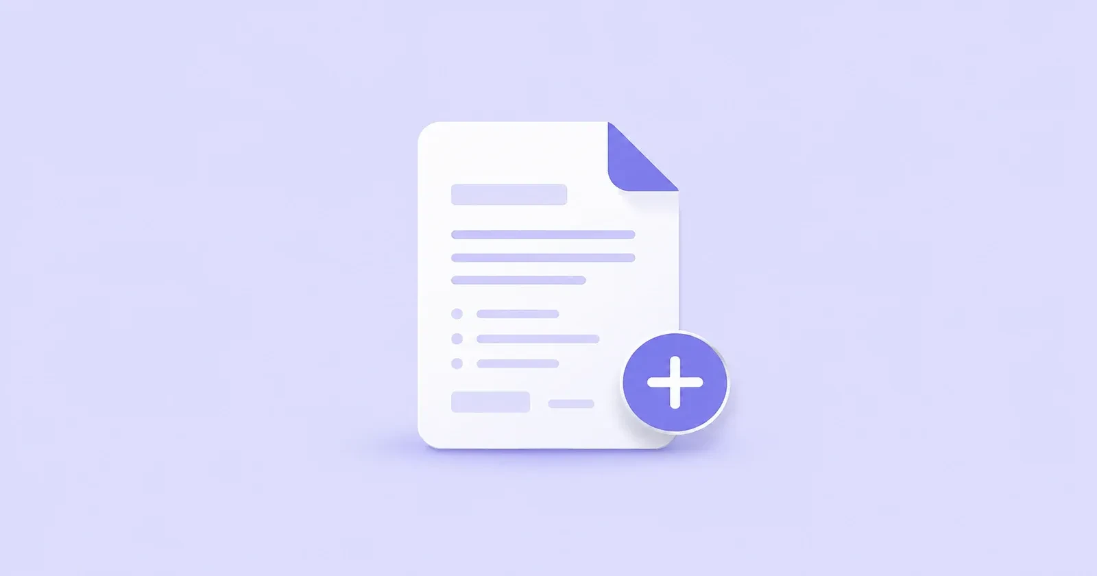 Illustration of a document with a plus sign representing requesting a new quote